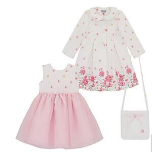 Blueberi Boulevard White and Pink Floral Dress